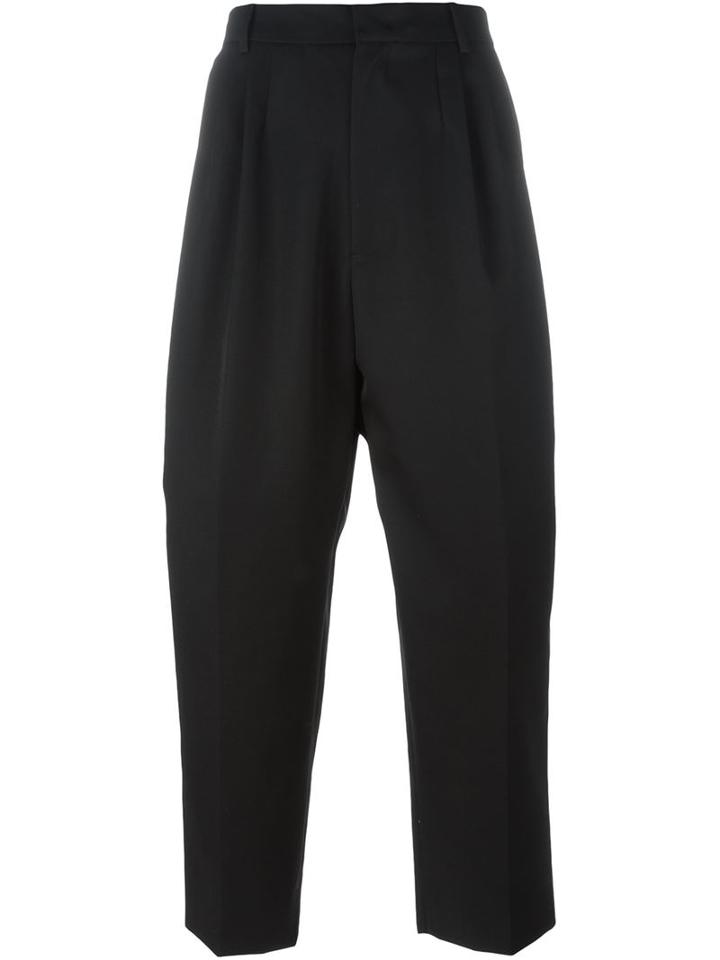 Juun.j Cropped Trousers, Men's, Size: 50, Black, Polyester/wool