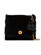Versace Black Pillow Talk Small Velvet Shoulder Bag
