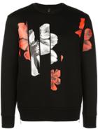 Neil Barrett Spliced Flower Print Sweatshirt - Black