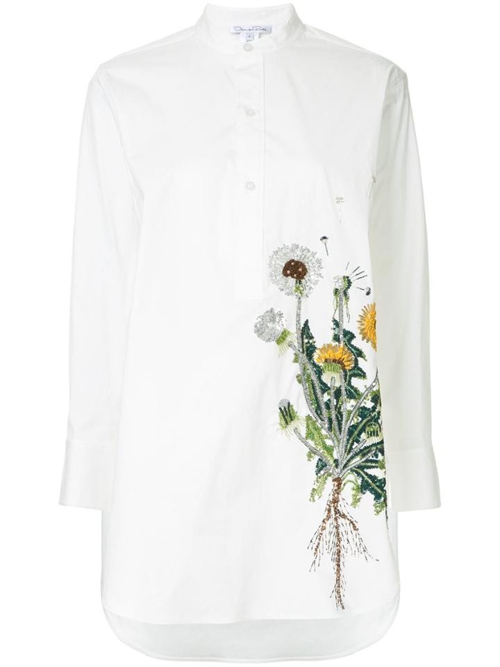 Oscar De La Renta Floral Shirt - White