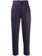 Isabel Benenato Cropped Patterned Trousers - Purple