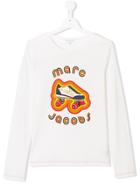 Little Marc Jacobs Teen Logo Roller Skate Printed T-shirt - White
