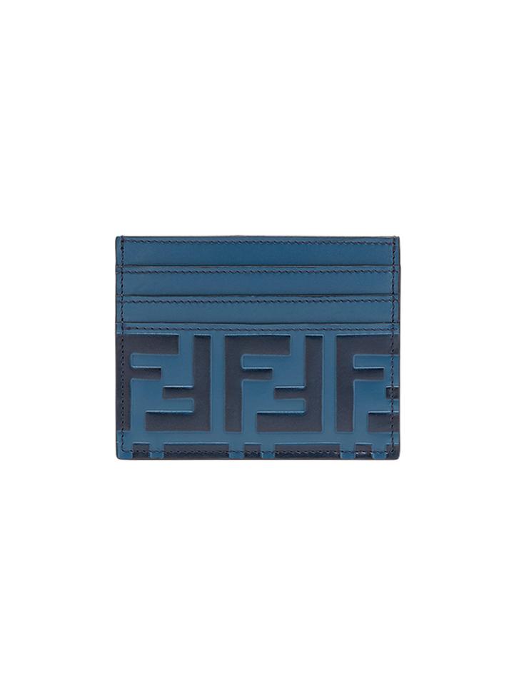 Fendi Ff Logo Card Holder - Blue