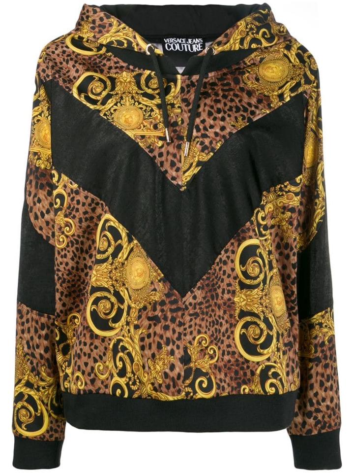 Versace Jeans Couture Brocade Print Hoodie - Black