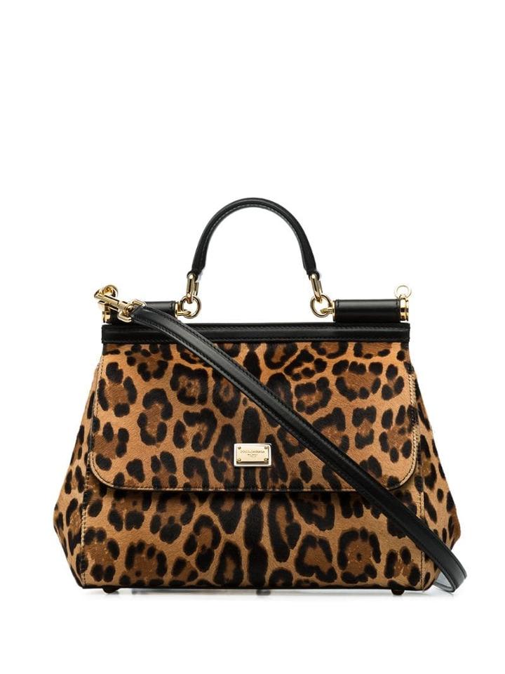 Dolce & Gabbana Medium Sicily Leopard-print Tote - Brown
