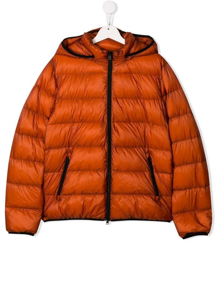 Herno Kids Teen Hooded Puffer Jacket - Orange