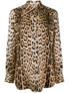 Roberto Cavalli Leopard Print Shirt - Neutrals