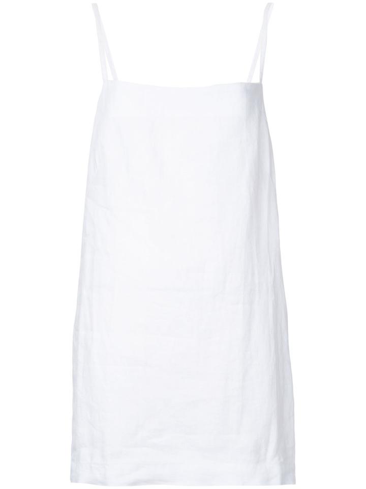 Venroy - Eyelet Lace-up Back Dress - Women - Linen/flax - S, White, Linen/flax