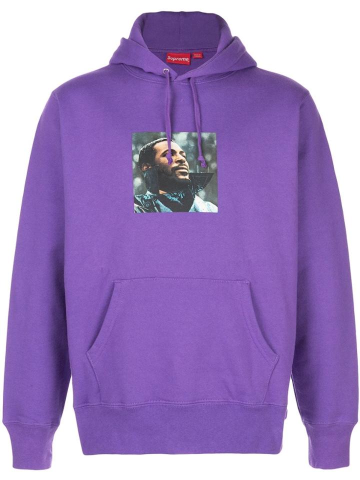 Supreme Marvin Gaye Print Hoodie - Purple