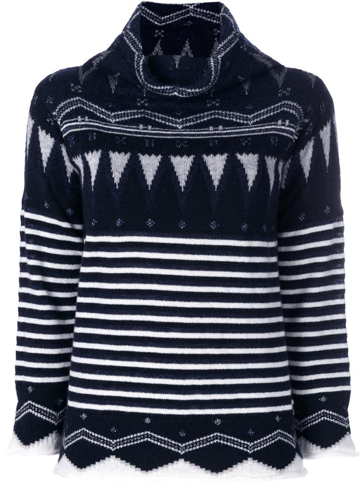 Cruciani Intarsia Knit Jumper - Blue