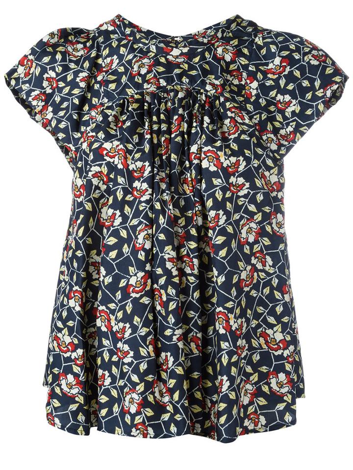Isabel Marant - Rayner Top - Women - Silk - 38, Blue, Silk