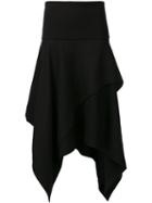 J.w.anderson High-waisted Asymmetric Skirt, Women's, Size: 8, Black, Wool