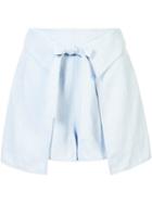 Derek Lam 10 Crosby Layered Shorts, Women's, Size: 8, Blue, Viscose/linen/flax