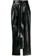 Msgm Crocodile Embossed Effect Trousers - Black