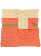Cashmere In Love Oversized Striped Scarf - Orange