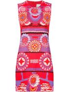 Peter Pilotto Stamp Dress, Women's, Size: 14, Red, Viscose/acetate/spandex/elastane/polyester