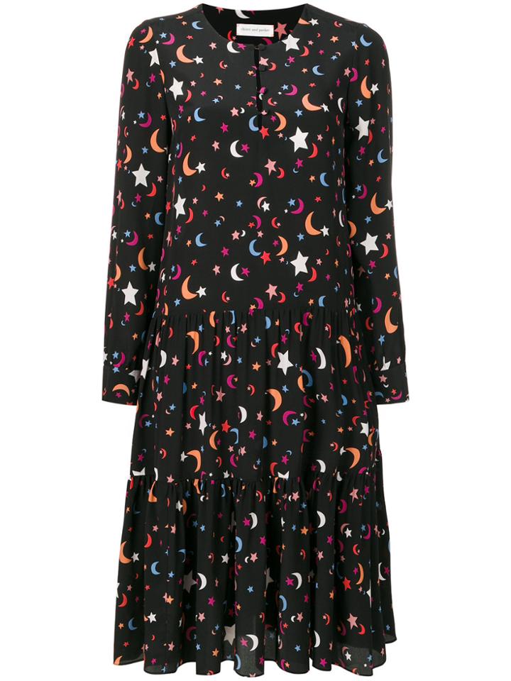 Chinti & Parker Midnight Print Dress - Black