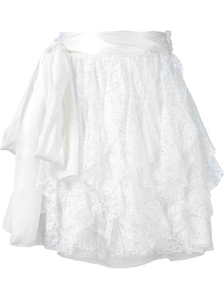 Faith Connexion Lace Front Tie Skirt, Women's, Size: Xs, White, Silk/polyamide