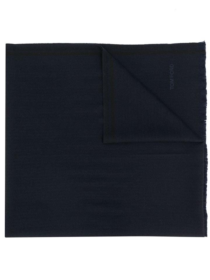 Tom Ford Frayed Edges Scarf - Blue