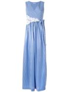 P.a.r.o.s.h. - Striped Wrap Dress - Women - Cotton/polyamide/spandex/elastane - Xs, Blue, Cotton/polyamide/spandex/elastane