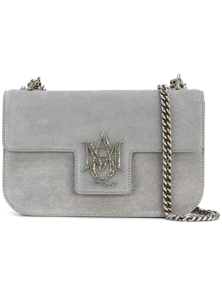 Alexander Mcqueen - Insignia Satchel - Women - Suede/leather - One Size, Grey, Suede/leather