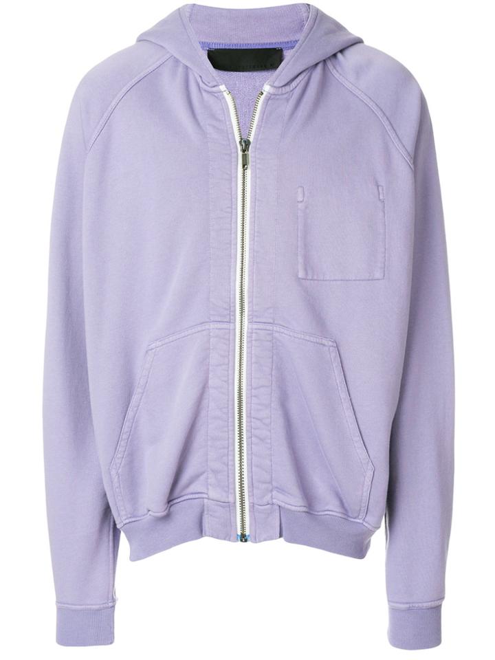 Haider Ackermann Chest Line Zipped Hoodie - Pink & Purple