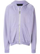 Haider Ackermann Chest Line Zipped Hoodie - Pink & Purple