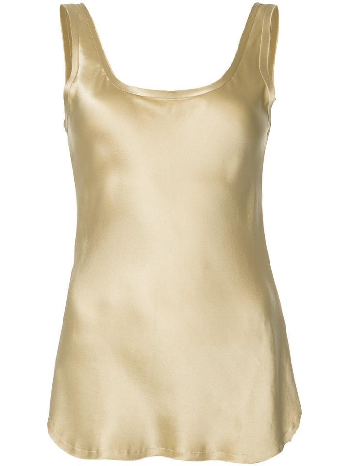 Nili Lotan Scoop Neck Tank Top, Women's, Size: Medium, Nude/neutrals, Silk
