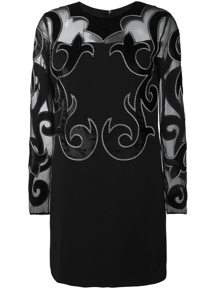 Fausto Puglisi Damask Detail Dress - Black