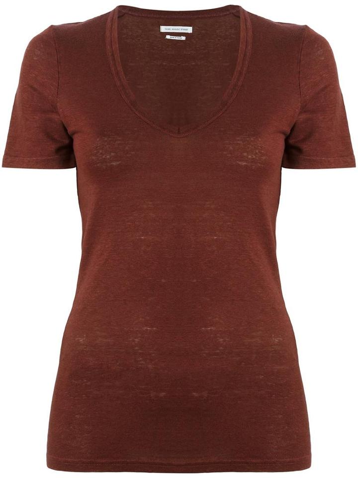 Isabel Marant Étoile 'kranger' T-shirt, Women's, Size: Large, Pink/purple, Linen/flax