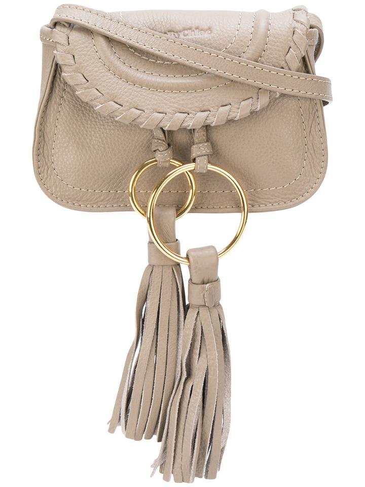 See By Chloé - Polly Cross Body Bag - Women - Cotton/calf Leather - One Size, Grey, Cotton/calf Leather