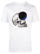Cy Choi Skull Print T-shirt, Men's, Size: Small, White, Cotton