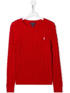 Ralph Lauren Kids Cable Knit Jumper - Red