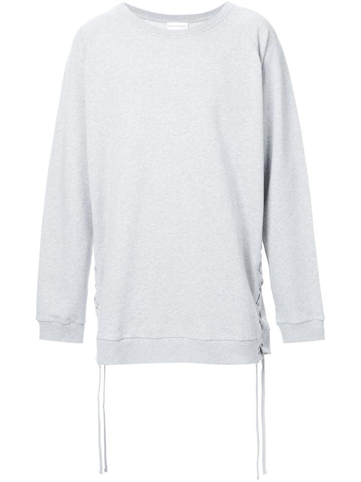 Faith Connexion Lace-up Detail Sweatshirt, Men's, Size: Large, Grey, Cotton