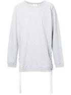 Faith Connexion Lace-up Detail Sweatshirt, Men's, Size: Large, Grey, Cotton