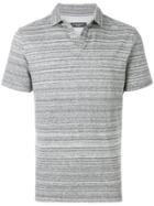 Paolo Pecora Casual Striped Polo Shirt - Grey