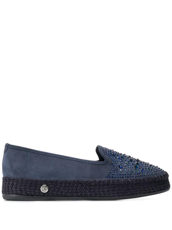 Baldinini Crystal-embellished Espadrilles - Blue