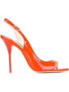 Sophia Webster 'claudie Neon Orange' Sling Back Asymmetrical Pumps