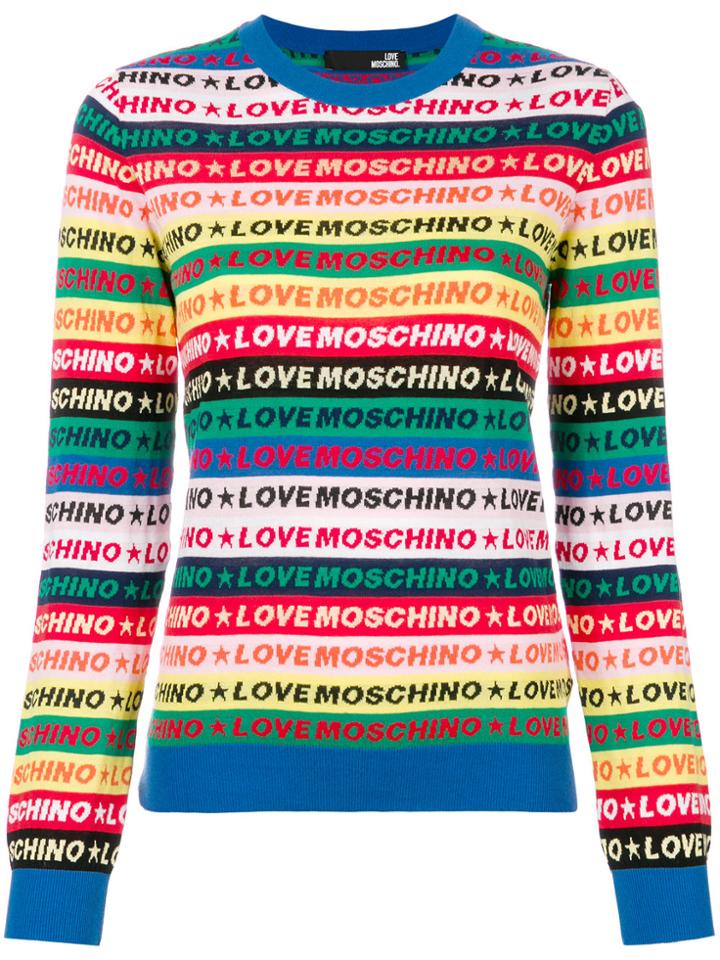 Love Moschino Striped Logo Jumper - Multicolour