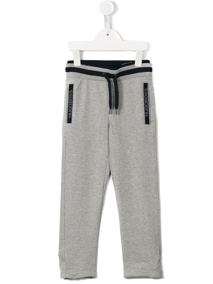 Boss Kids Logo Print Track Pants, Boy's, Size: 8 Yrs, Grey