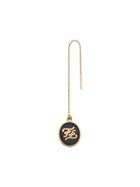 Fendi Ff Logo Embossed Earring - Gold