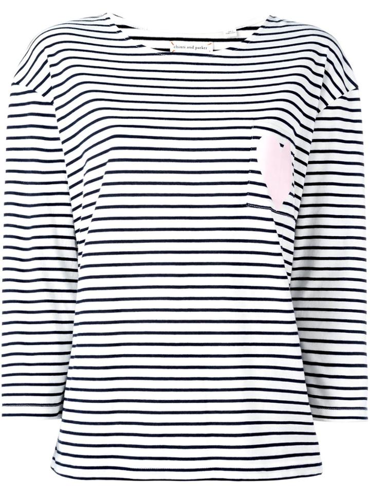 Chinti & Parker Heart Pocket T-shirt - Blue