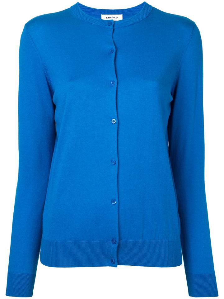 Enföld - Classic Cardigan - Women - Silk/cotton - 38, Blue, Silk/cotton