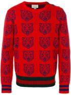 Gucci - Jumper With Tigers - Men - Wool - S, Red, Wool