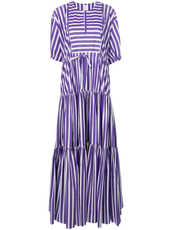 Maison Rabih Kayrouz Flared Striped Dress - Pink & Purple