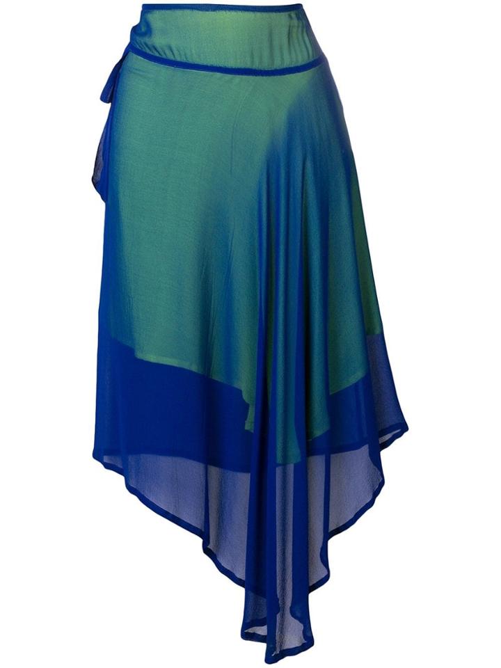 Y's By Yohji Yamamoto Vintage Asymmetric Sheer Skirt - Blue