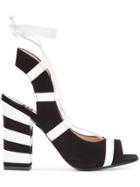Boutique Moschino Striped Sandals - Black