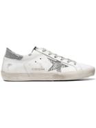 Golden Goose White Crystal Superstar Leather Sneakers