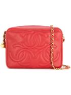 Chanel Vintage Chanel Triple Cc Chain Shoulder Bag - Red