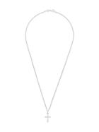 Northskull Cross Pendant Necklace - Silver